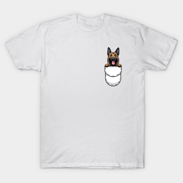 Funny Belgian Shepherd Malinois Pocket Dog T-Shirt by Pet My Dog